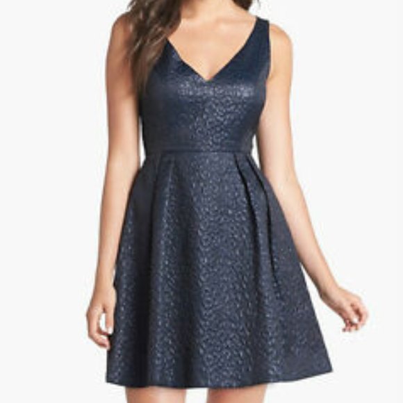 French Connection Dresses & Skirts - French Connection Navy Blue Katari Skater Dress 12